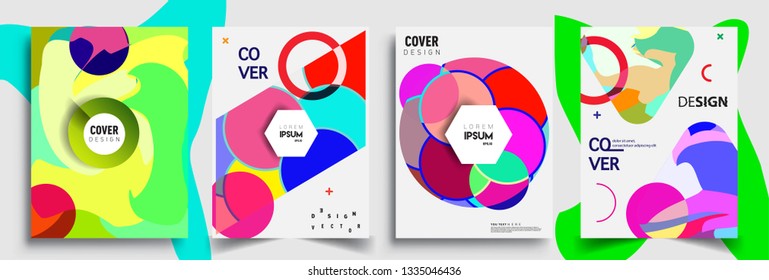 Modern abstract covers set. Cool gradient shapes composition, vector covers design.