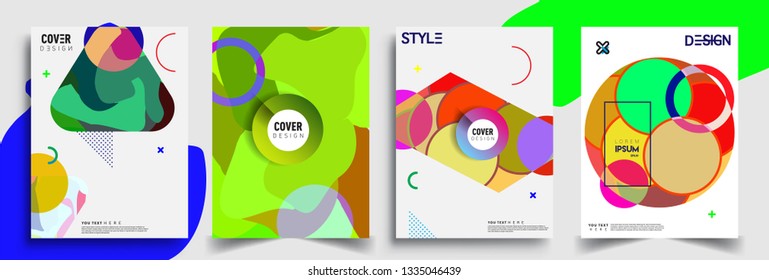 Modern abstract covers set. Cool gradient shapes composition, vector covers design.