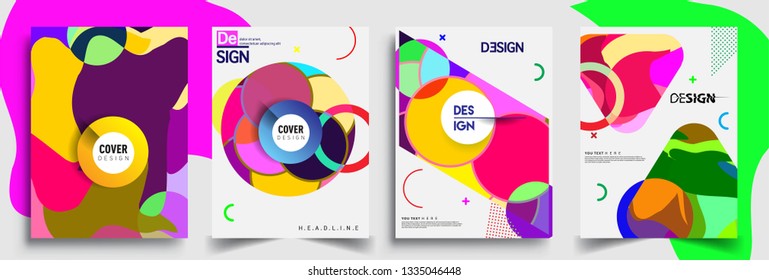 Modern abstract covers set. Cool gradient shapes composition, vector covers design.