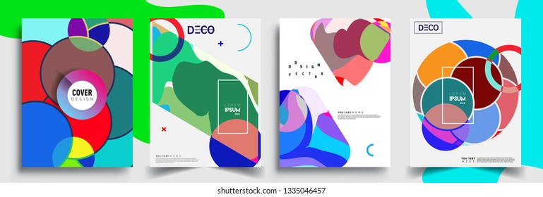 Modern abstract covers set. Cool gradient shapes composition, vector covers design.