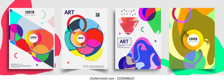 Modern abstract covers set. Cool gradient shapes composition, vector covers design.