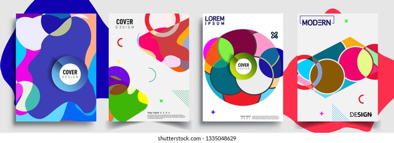 Modern abstract covers set. Cool gradient shapes composition, vector covers design.