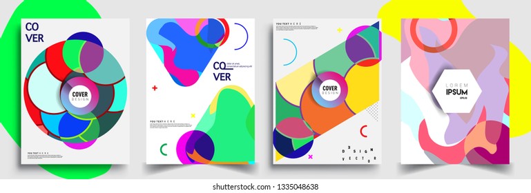 Modern abstract covers set. Cool gradient shapes composition, vector covers design.
