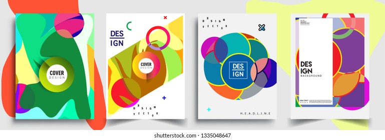 Modern abstract covers set. Cool gradient shapes composition, vector covers design.