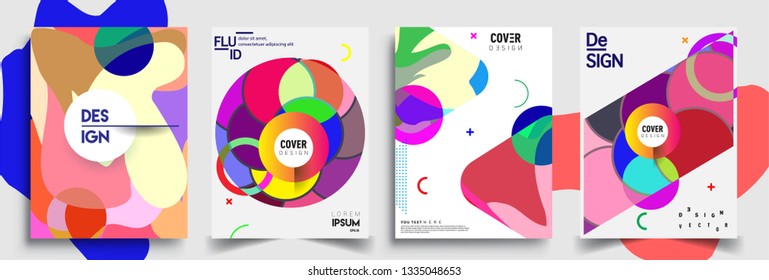 Modern abstract covers set. Cool gradient shapes composition, vector covers design.