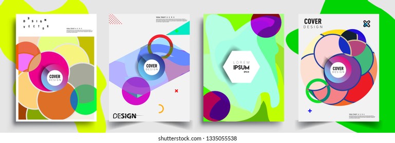 Modern abstract covers set. Cool gradient shapes composition, vector covers design.