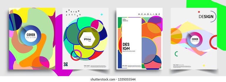 Modern abstract covers set. Cool gradient shapes composition, vector covers design.