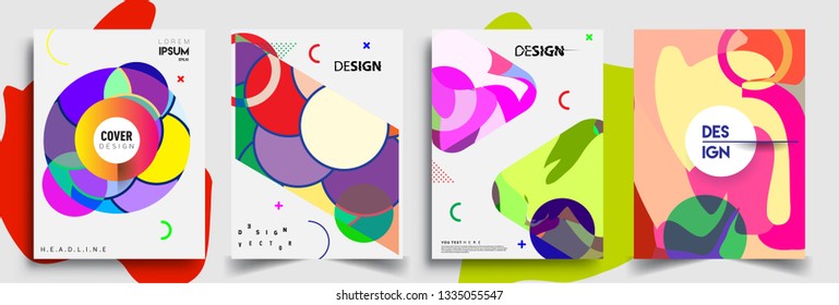 Modern abstract covers set. Cool gradient shapes composition, vector covers design.