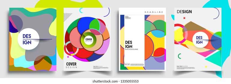 Modern abstract covers set. Cool gradient shapes composition, vector covers design.