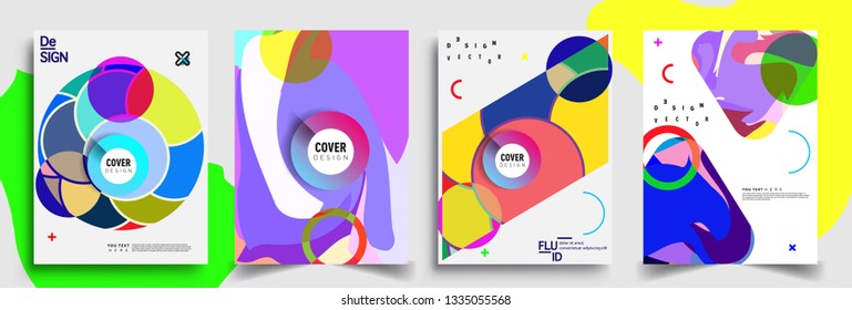 Modern abstract covers set. Cool gradient shapes composition, vector covers design.
