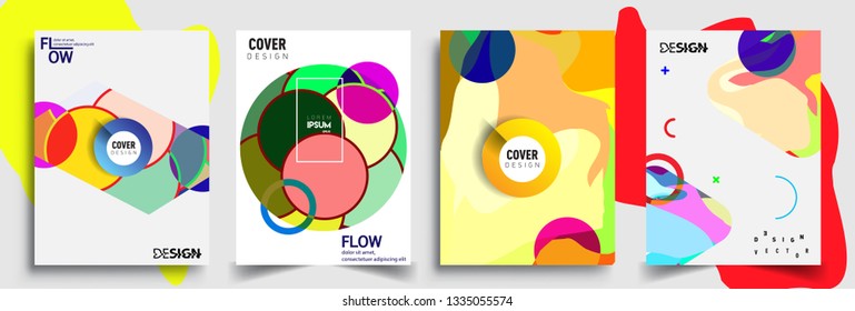 Modern abstract covers set. Cool gradient shapes composition, vector covers design.