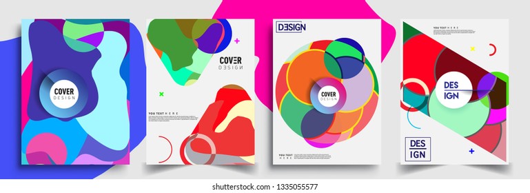 Modern abstract covers set. Cool gradient shapes composition, vector covers design.