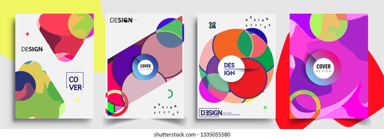 Modern abstract covers set. Cool gradient shapes composition, vector covers design.