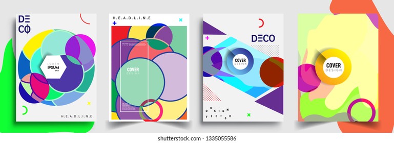 Modern abstract covers set. Cool gradient shapes composition, vector covers design.