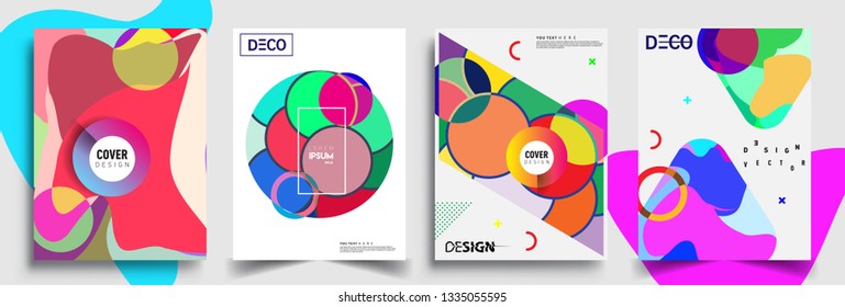 Modern abstract covers set. Cool gradient shapes composition, vector covers design.