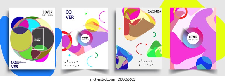 Modern abstract covers set. Cool gradient shapes composition, vector covers design.