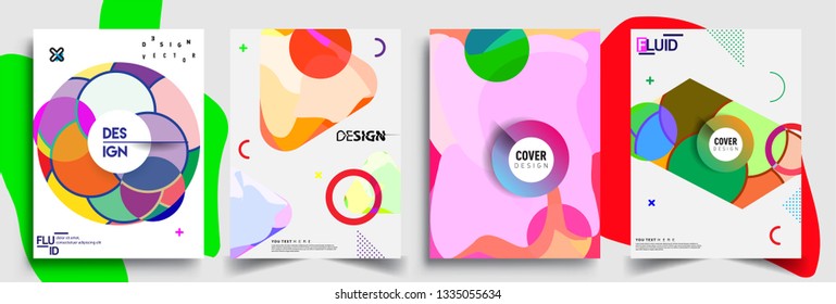 Modern abstract covers set. Cool gradient shapes composition, vector covers design.