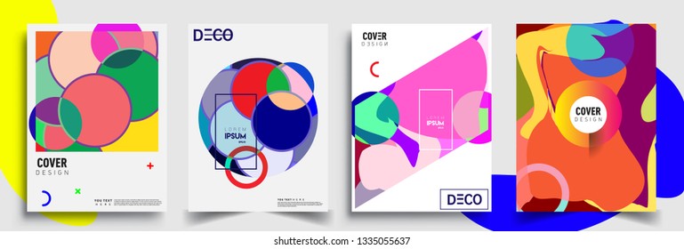 Modern abstract covers set. Cool gradient shapes composition, vector covers design.