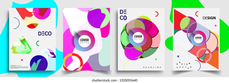 Modern abstract covers set. Cool gradient shapes composition, vector covers design.