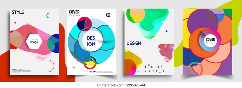 Modern abstract covers set. Cool gradient shapes composition, vector covers design.