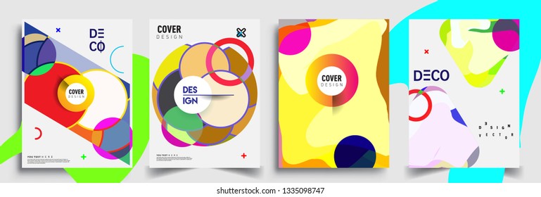 Modern abstract covers set. Cool gradient shapes composition, vector covers design.
