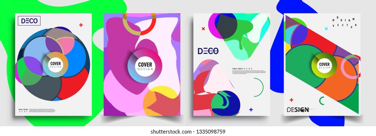 Modern abstract covers set. Cool gradient shapes composition, vector covers design.