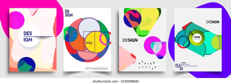 Modern abstract covers set. Cool gradient shapes composition, vector covers design.