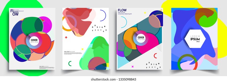 Modern abstract covers set. Cool gradient shapes composition, vector covers design.