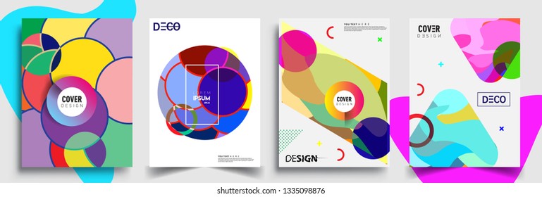 Modern abstract covers set. Cool gradient shapes composition, vector covers design.