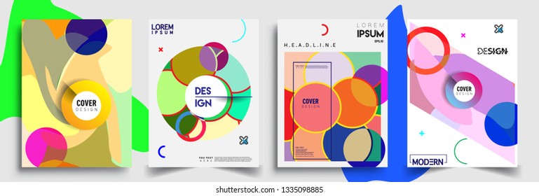 Modern abstract covers set. Cool gradient shapes composition, vector covers design.