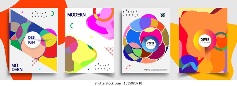 Modern abstract covers set. Cool gradient shapes composition, vector covers design.