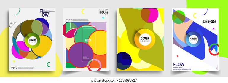 Modern abstract covers set. Cool gradient shapes composition, vector covers design.