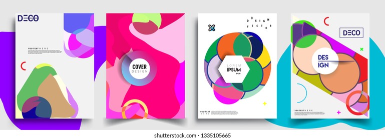Modern abstract covers set. Cool gradient shapes composition, vector covers design.