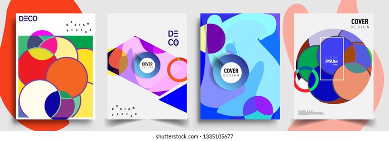 Modern abstract covers set. Cool gradient shapes composition, vector covers design.