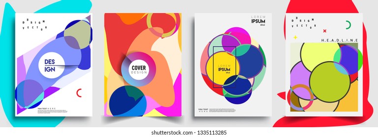 Modern abstract covers set. Cool gradient shapes composition, vector covers design.
