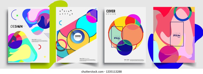 Modern abstract covers set. Cool gradient shapes composition, vector covers design.