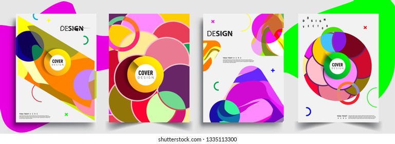 Modern abstract covers set. Cool gradient shapes composition, vector covers design.