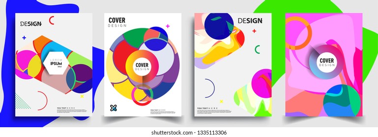Modern abstract covers set. Cool gradient shapes composition, vector covers design.