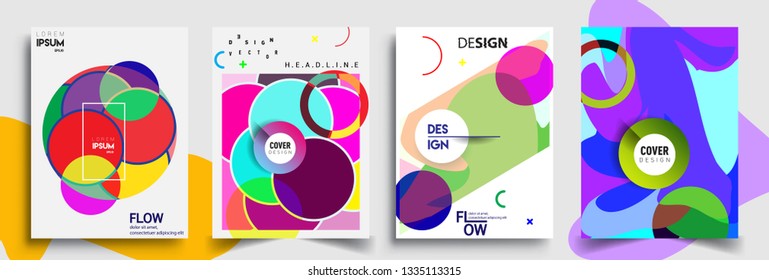 Modern abstract covers set. Cool gradient shapes composition, vector covers design.
