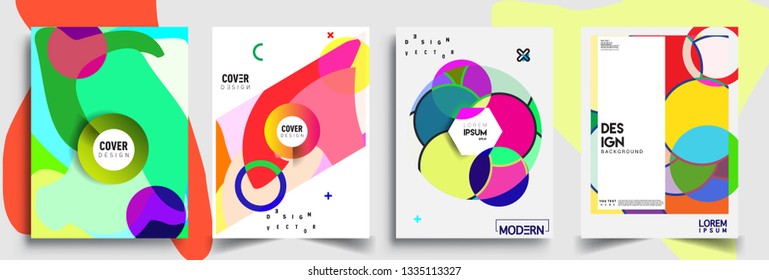 Modern abstract covers set. Cool gradient shapes composition, vector covers design.