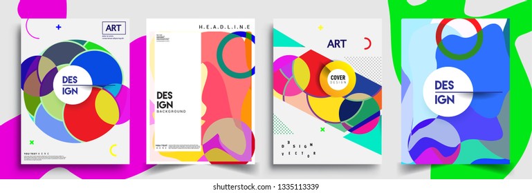 Modern abstract covers set. Cool gradient shapes composition, vector covers design.