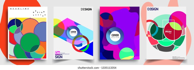 Modern abstract covers set. Cool gradient shapes composition, vector covers design.