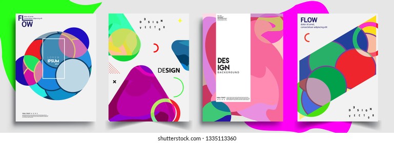 Modern abstract covers set. Cool gradient shapes composition, vector covers design.