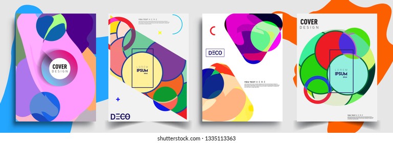 Modern abstract covers set. Cool gradient shapes composition, vector covers design.