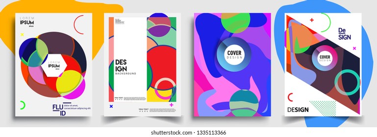Modern abstract covers set. Cool gradient shapes composition, vector covers design.