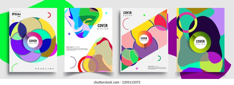 Modern abstract covers set. Cool gradient shapes composition, vector covers design.