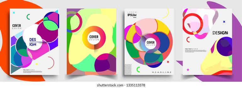 Modern abstract covers set. Cool gradient shapes composition, vector covers design.