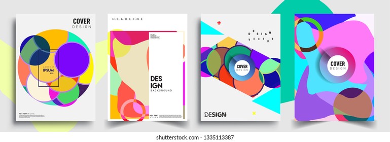 Modern abstract covers set. Cool gradient shapes composition, vector covers design.