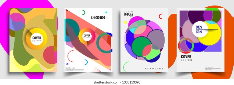 Modern abstract covers set. Cool gradient shapes composition, vector covers design.