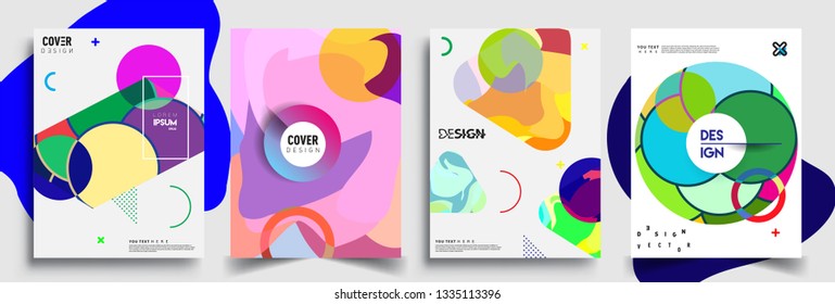 Modern abstract covers set. Cool gradient shapes composition, vector covers design.